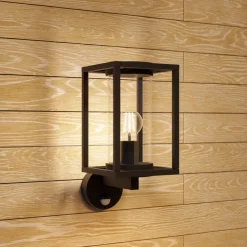 udendørs væglampe Ferda, sensor, opretstående antracit IP44^Lucande Sale