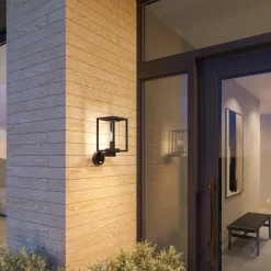 udendørs væglampe Ferda, sensor, opretstående antracit IP44^Lucande Sale