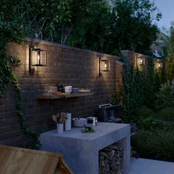 udendørs væglampe Ferda, sæt med 3, antracit, IP44^Lucande Outlet