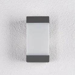 udendørs væglampe Kiran, grå, metal, IP44, E27^Lucande New