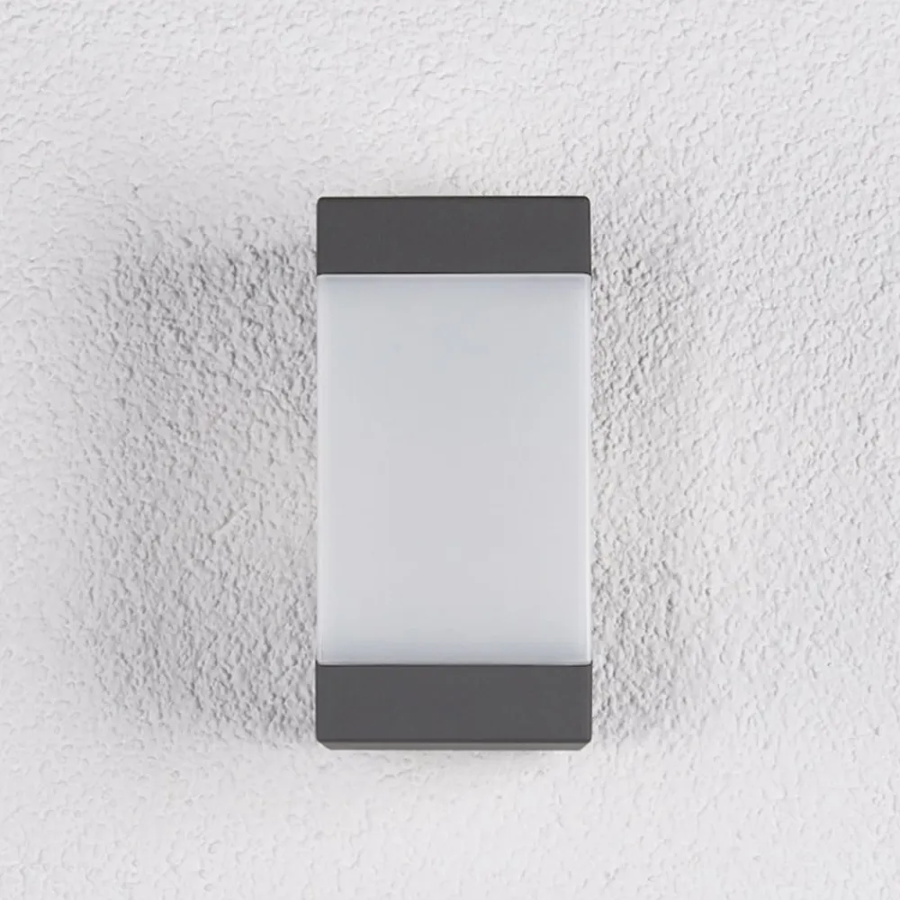 udendørs væglampe Kiran, grå, metal, IP44, E27^Lucande New