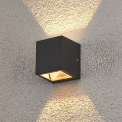 udendørs væglampe Maurice, antracit, IP54, sæt med 4 stk^Lucande Discount