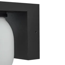 Lucande udendørs væglampe Ovaali, glas, mørkegrå, IP65