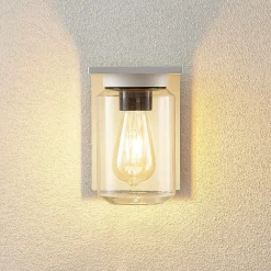 udendørs væglampe Semka, hvid, aluminium, glas, 20 cm^Lucande Best