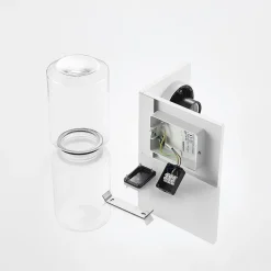 udendørs væglampe Semka, hvid, aluminium, glas, 20 cm^Lucande Best