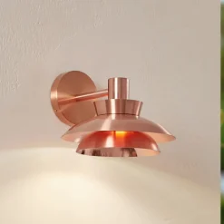 udendørs væglampe Thais, kobberfarvet, stål^Lucande Discount