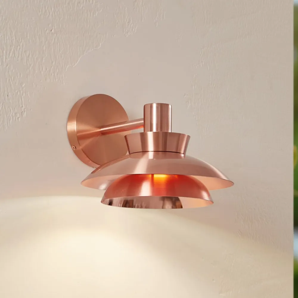 udendørs væglampe Thais, kobberfarvet, stål^Lucande Discount