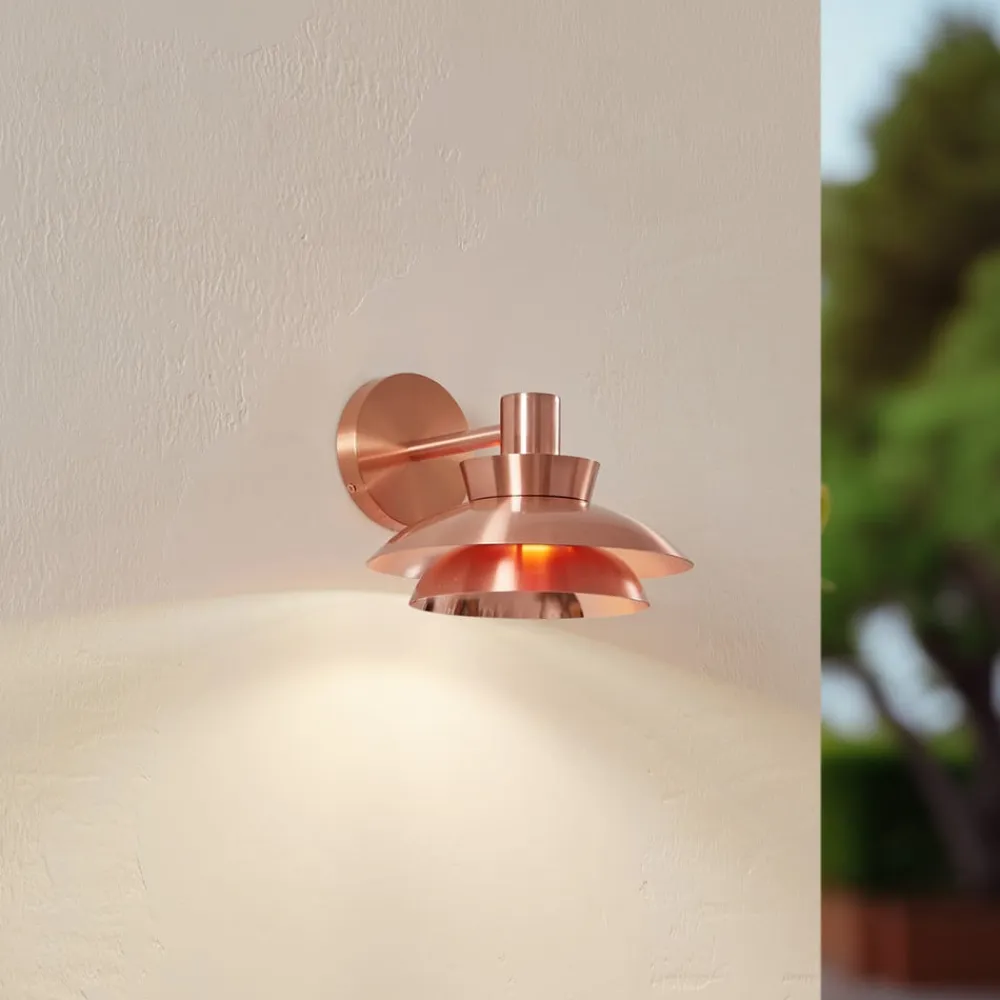 udendørs væglampe Thais, kobberfarvet, stål^Lucande Discount