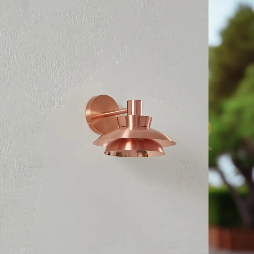 udendørs væglampe Thais, kobberfarvet, stål^Lucande Discount