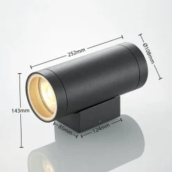 udendørs væglampe Thomke, 2 lyskilder, antracit, aluminium^Lucande Sale