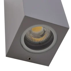 Lucande udendørs væglampe Xava, op/ned, grå, 2 lyskilder, GU10