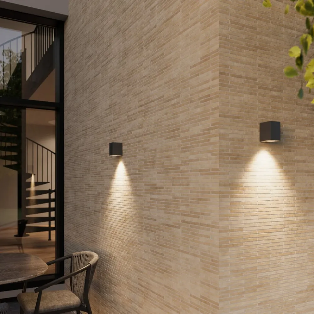 udendørs væglampe Xava, downlight, antracit, GU10^Lucande Hot