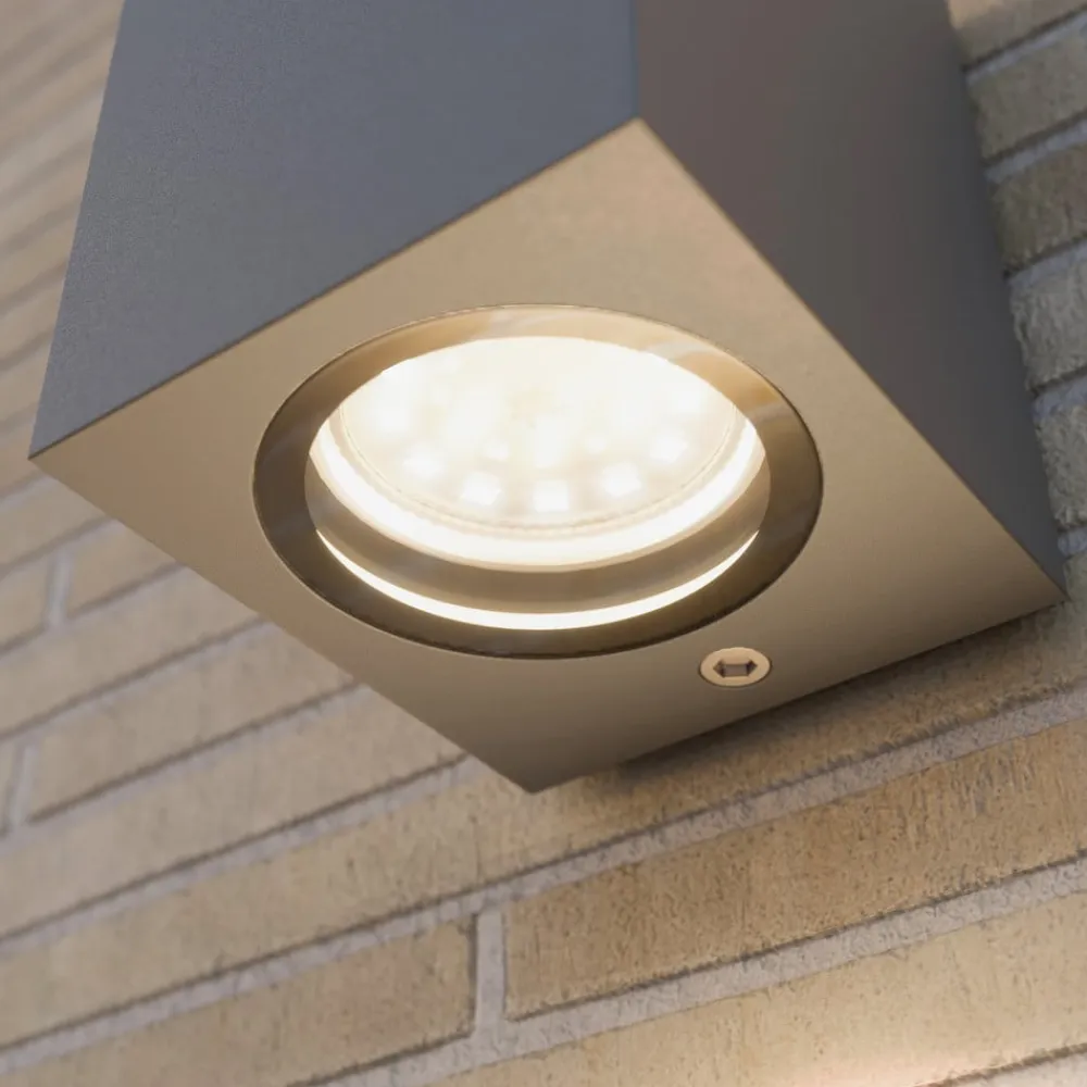 udendørs væglampe Xava, downlight, antracit, GU10^Lucande Hot
