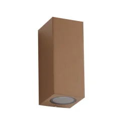 Lucande udendørs væglampe Xava, op/ned, brun, 2 lyskilder, GU10