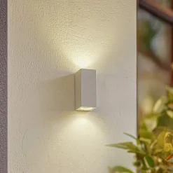 udendørs væglampe Xava, op/ned, hvid, 2 lyskilder, GU10^Lucande Clearance