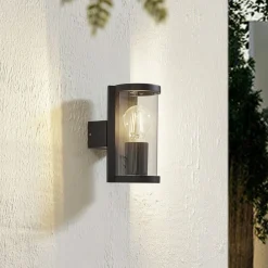 udendørs væglampe Zanta, højde 19,7 cm, IP65, sort^Lucande Clearance