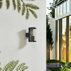 udendørs væglampe Zanta, højde 19,7 cm, IP65, sort^Lucande Clearance