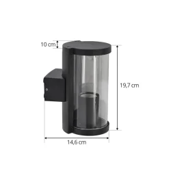 udendørs væglampe Zanta, højde 19,7 cm, IP65, sort^Lucande Clearance