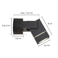 udendørs vægspot Kavuna, kantet, antracit, IP54^Lucande Best