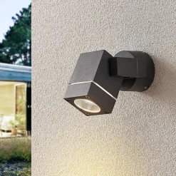 udendørs vægspot Kavuna, kantet, antracit, IP54^Lucande Best