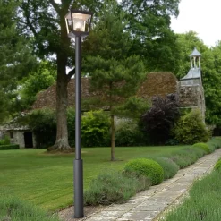 Lucande Lygtepæle>udendørslampe Dunia, antracit, metal, højde 220 cm