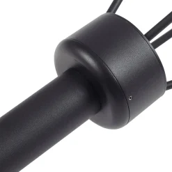 Lucande udendørslampe Elario, 222 cm, sort, aluminium