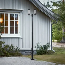 Lucande Lygtepæle>udendørslampe Siveta, 240 cm, 2 lyskilder, sort, E27, IP65