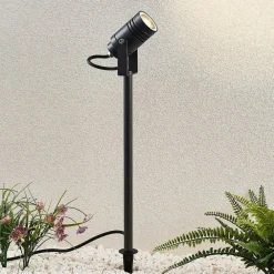 Lucande udendørsspot Galina, jordspyd, stik, grå, 40 cm