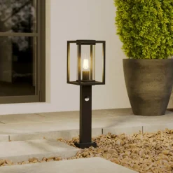 Lucande Gadebelysning Med Sensor|Terrassebelysning>vejlampe Ferda, 60 cm, sensor, antracit, IP44