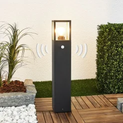 vejlampe Klemens, 65 cm, sensor, antracit, E27^Lucande