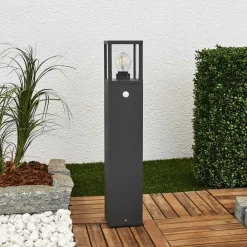 vejlampe Klemens, 65 cm, sensor, antracit, E27^Lucande