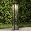 Lucande vejlampe Overa, grå, metal, 68 cm, IP44, E27
