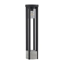 Lucande vejlampe Overa, grå, metal, 68 cm, IP44, E27