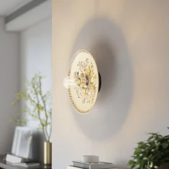 Lucande Væglamper|Væglamper>væglampe Faelira, pink/hvid, keramik