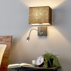 Lucande Væglamper|Væglamper>væglampe Rebekka, 31 cm, sort, LED-læsearm