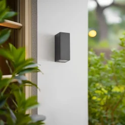 væglampe Xava, op/ned, antracit, 2 lyskilder, GU10^Lucande New