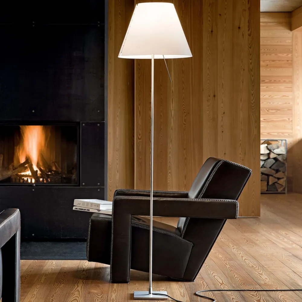 Luceplan Gulvlamper>Costanza gulvlampe D13tif, aluminium/hvid