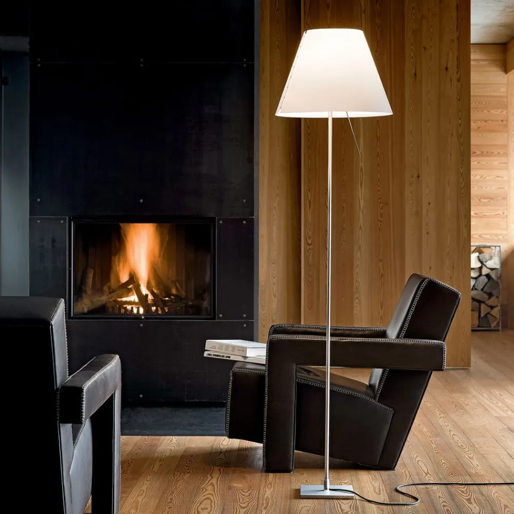 Luceplan Gulvlamper>Costanza gulvlampe D13tif, aluminium/hvid