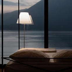 Luceplan Costanza gulvlampe D13t, aluminium/hvid