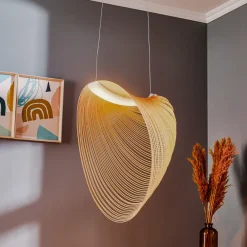 Illan LED-hængelampe i træ, dæmpbar Ø 60 cm^Luceplan Sale