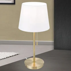 ORION Bordlamper>Ludwig bordlampe med USB-port, hvid/antik messing