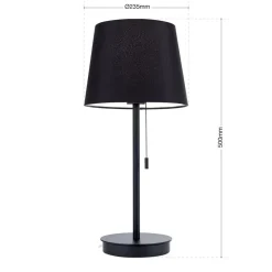 ORION Ludwig bordlampe med USB-port, sort