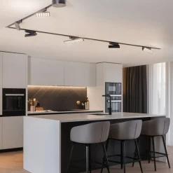 Lindby Skinnesystem>Lumaro skinnesystem, sporskifte, 6 lyskilder, sort, 48V, dæmpbar