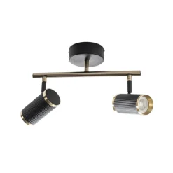 Lume loftspot, 2 lyskilder, sort/messing, højde 22 cm, jern^Lucea Hot