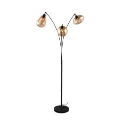 Trio Lighting Gulvlamper|Gulvlamper>Lumina gulvlampe, 3-lys, sort/amber, glas