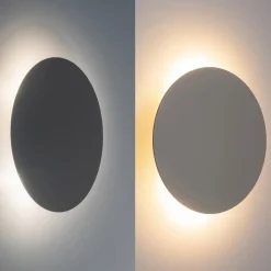 TK Lighting Luna væglampe, beige, indirekte lys, Ø 30 cm, stål