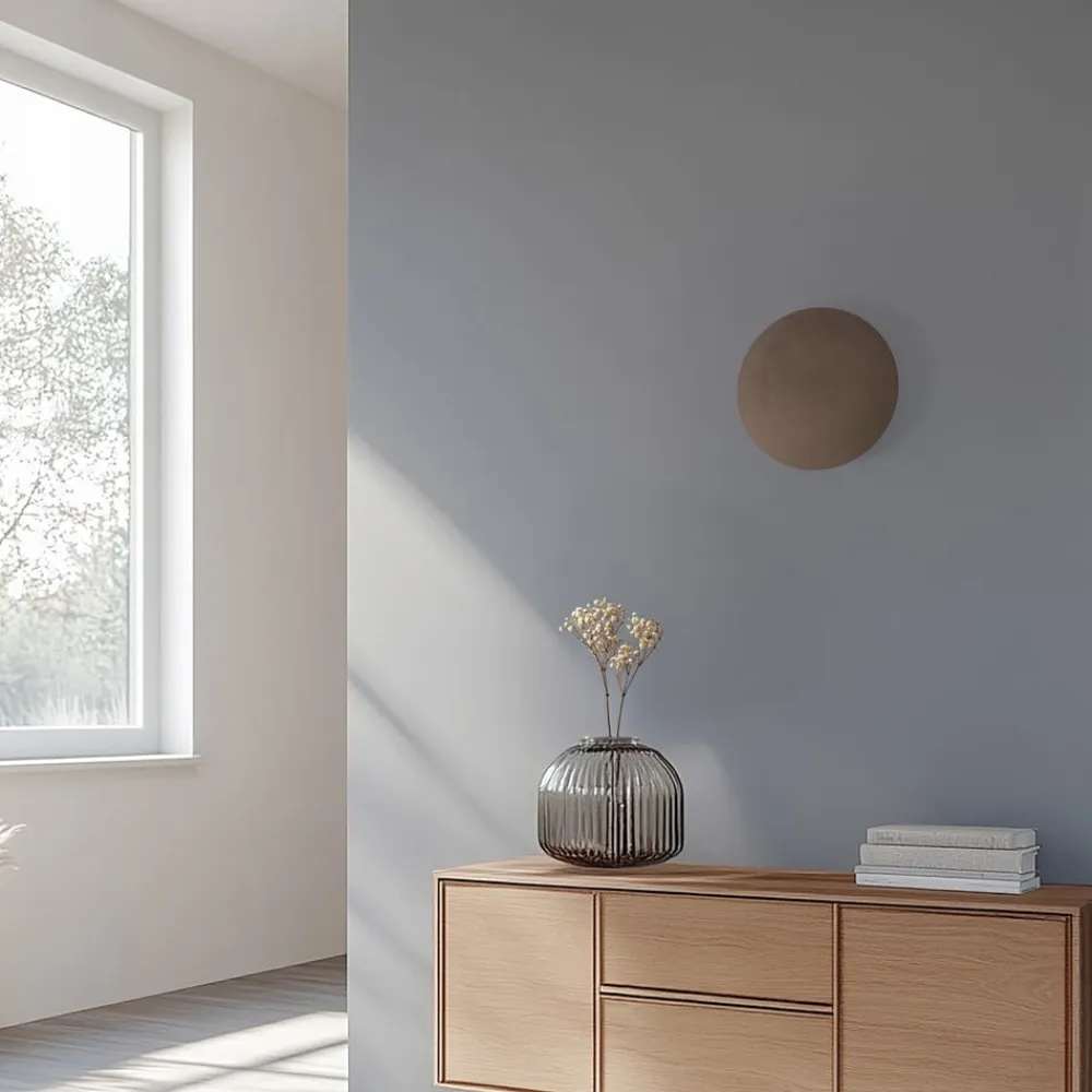 Luna væglampe, brun, indirekte lys, Ø 30 cm, stål^TK Lighting Outlet