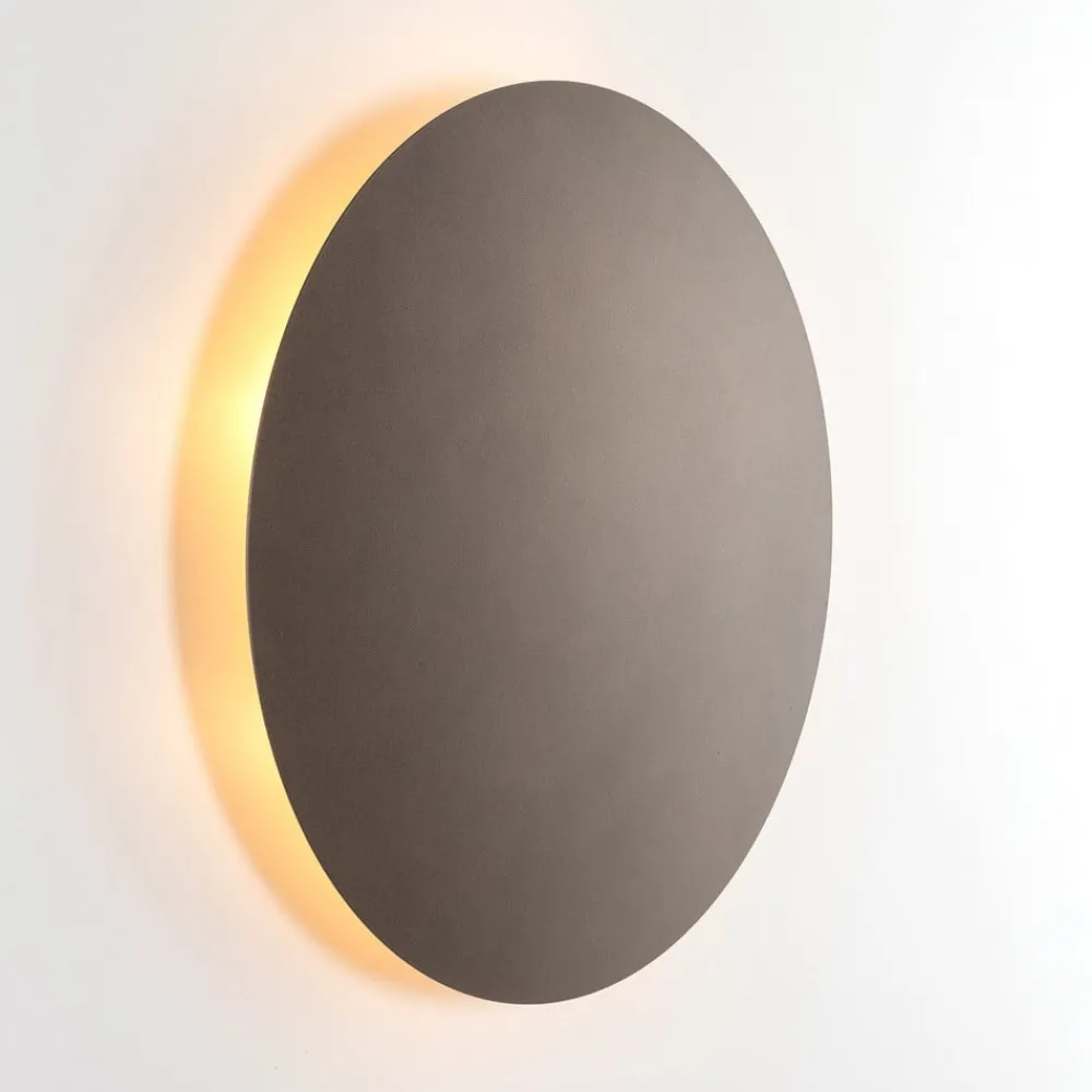 Luna væglampe, brun, indirekte lys, Ø 30 cm, stål^TK Lighting Outlet