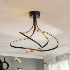 Lungo sort LED-loftlampe, højde 42 cm^Domiluce Outlet