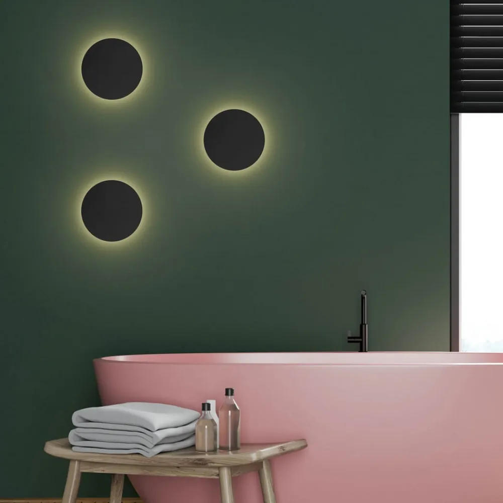 TK Lighting Væglamper|Væglamper>Lunia New væglampe, sort, Ø 20 cm